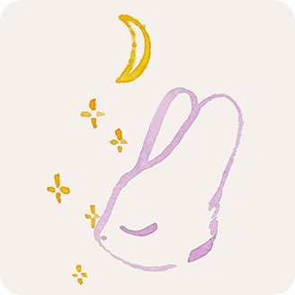 Snorri of the Stars logo - Bunny in watercolor